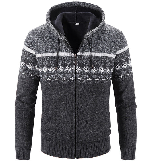 EB | Gemusterter Hoodie Baumwolle und Polyester Warm und Stilvoll