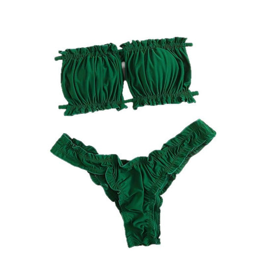 Damen Bandeau-Bikini-Set mit Raffung EB