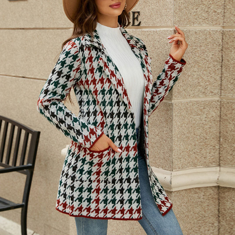 EB | Jacke mit Karomuster Klassischer Schnitt Struktur und Statement