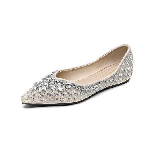 Damen Ballerinas mit funkelnden Strass-Applikationen EB