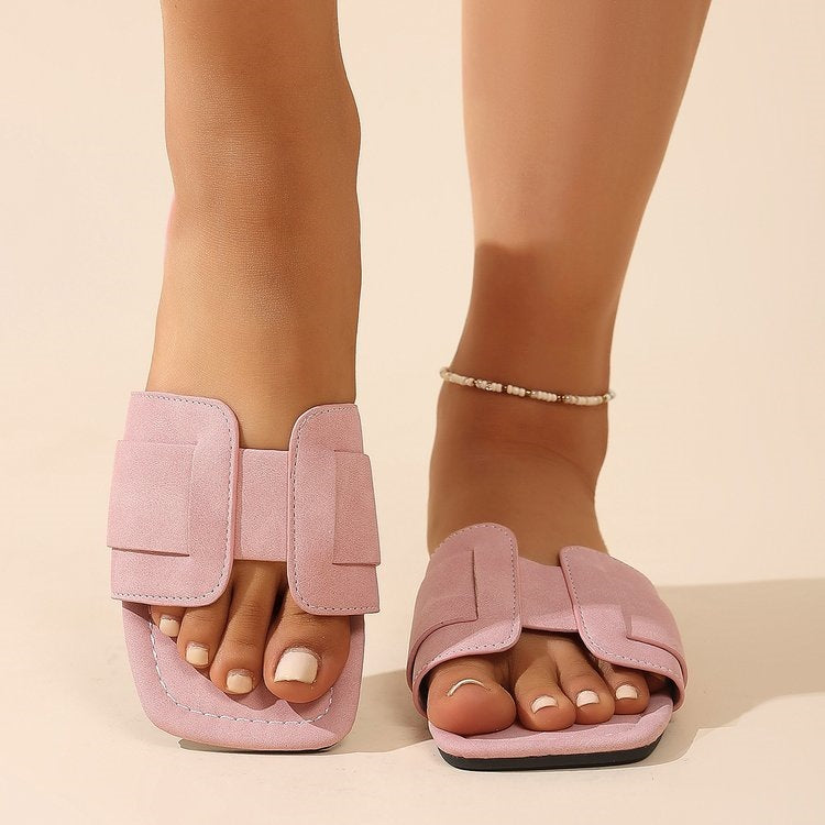 Damen Komfortable Zehentrenner-Sandalen mit modischem Riemendesign EB