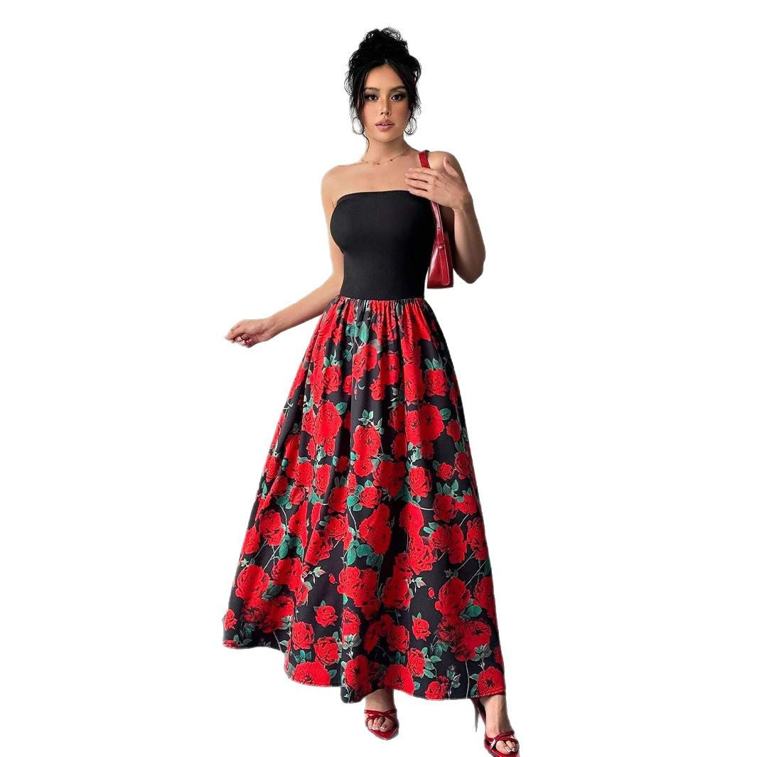 Damen Maxikleid im luxuriösen Blumenmuster EB