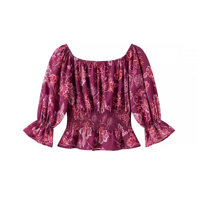 Damen Maxirock mit floralem Design und eleganten Schlitzdetails EB