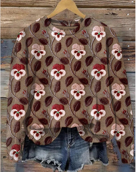 EB | Lässiger Floral-Print-Pullover