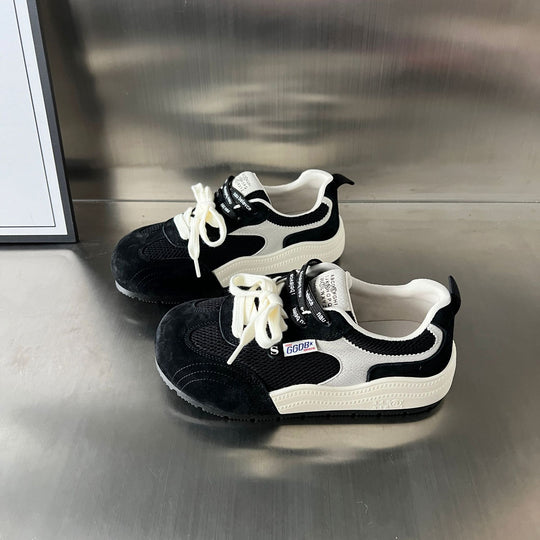 Damen Sportliche Sneakers mit atmungsaktiver Mesh-Oberfläche und eleganter Wildleder-Applikation EB