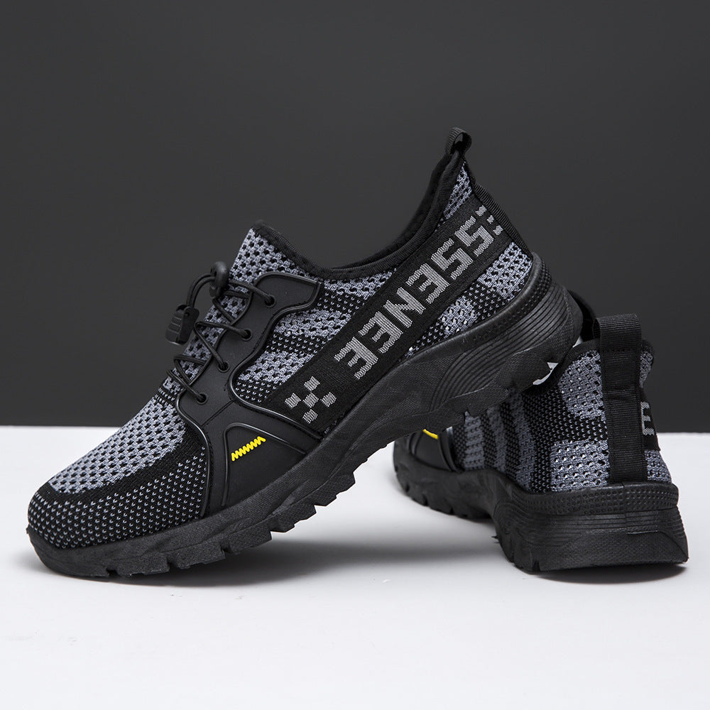Damen Sportliche Mesh-Sneaker mit druckdämpfender Sohle und elastischem Schnürsystem EB