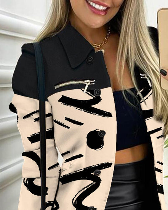 Damen nan karierter Longblazer im Shacket-Stil mit dekorativen Reißverschlüssen EB