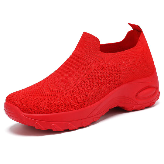 Damen Bequeme und atmungsaktive Slip-On Laufschuhe mit elastischem Obermaterial EB