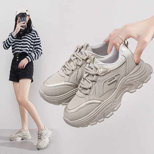 Damen Sportliche Chunky Sneakers mit modischem Design und stabiler Sohle EB