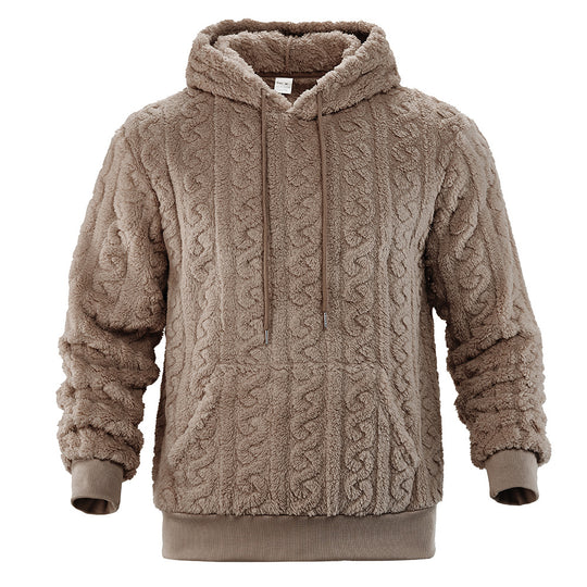 Damen Warmes Kapuzenpullover mit strukturiertem Wabenmuster EB
