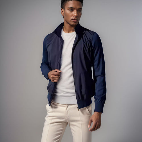 Herren lässige Sommerjacke im minimalistischen Design mit praktischen Reißverschlusstaschen EB
