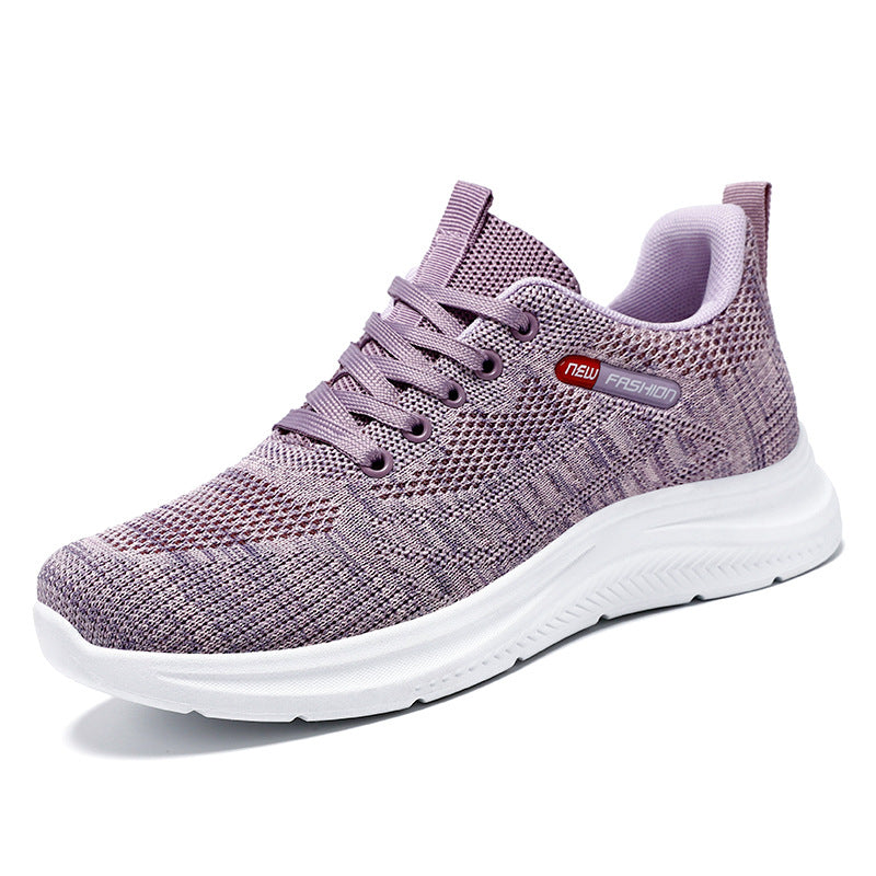 Damen nan leichte atmungsaktive Strick-Walking-Sneaker mit gepolstertem Fersenabschluss und dämpfender EVA-Zwischensohle EB
