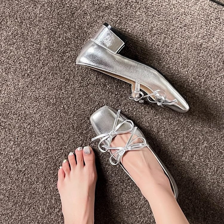 Damen Bequeme Ballerina mit glänzenden Akzenten EB