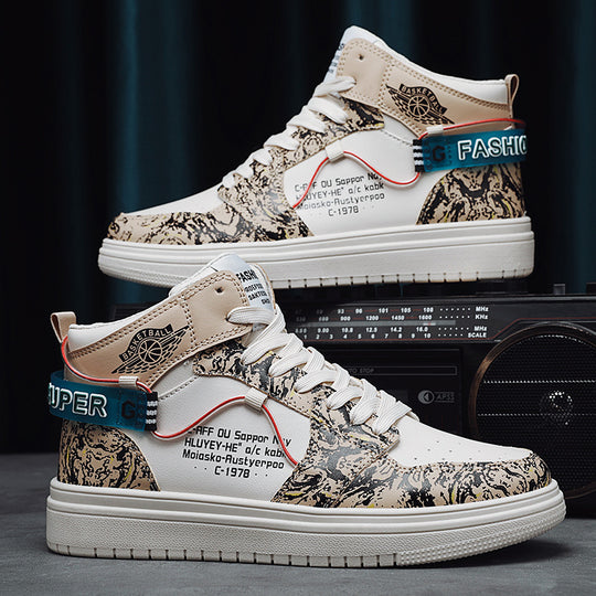 Damen Hohe Sneaker im urbanen Design mit auffälligem Print EB
