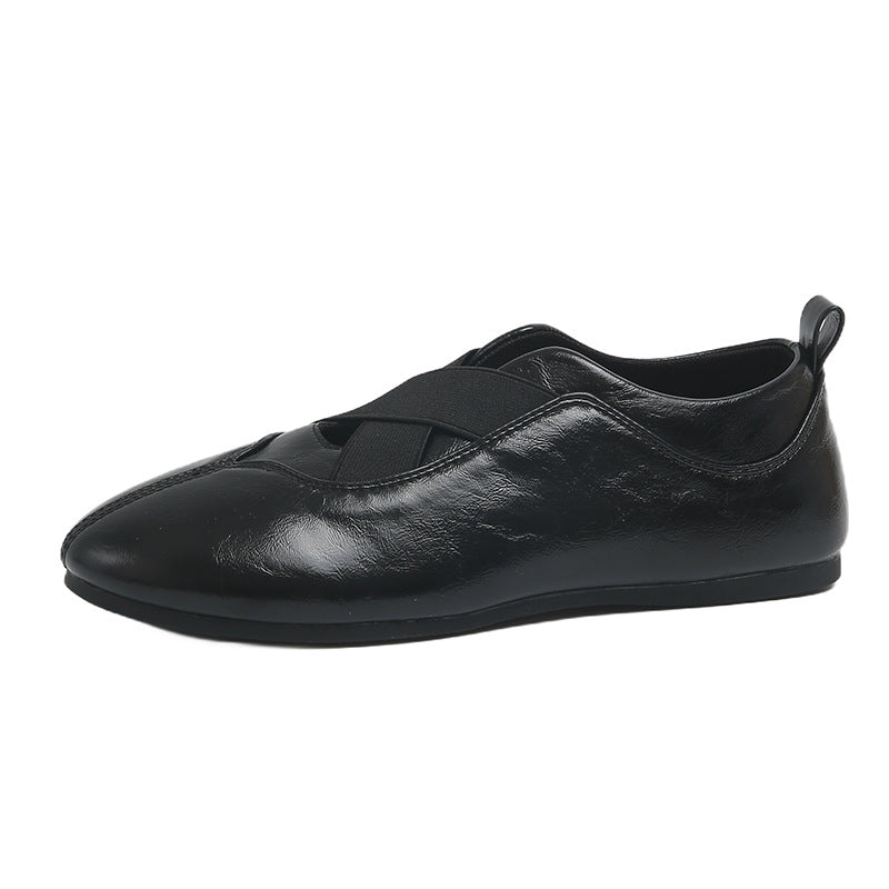Damen elegante und bequeme Ballerinas mit raffinierter Gummizug-Ästhetik EB
