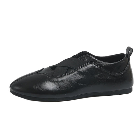 Damen elegante und bequeme Ballerinas mit raffinierter Gummizug-Ästhetik EB
