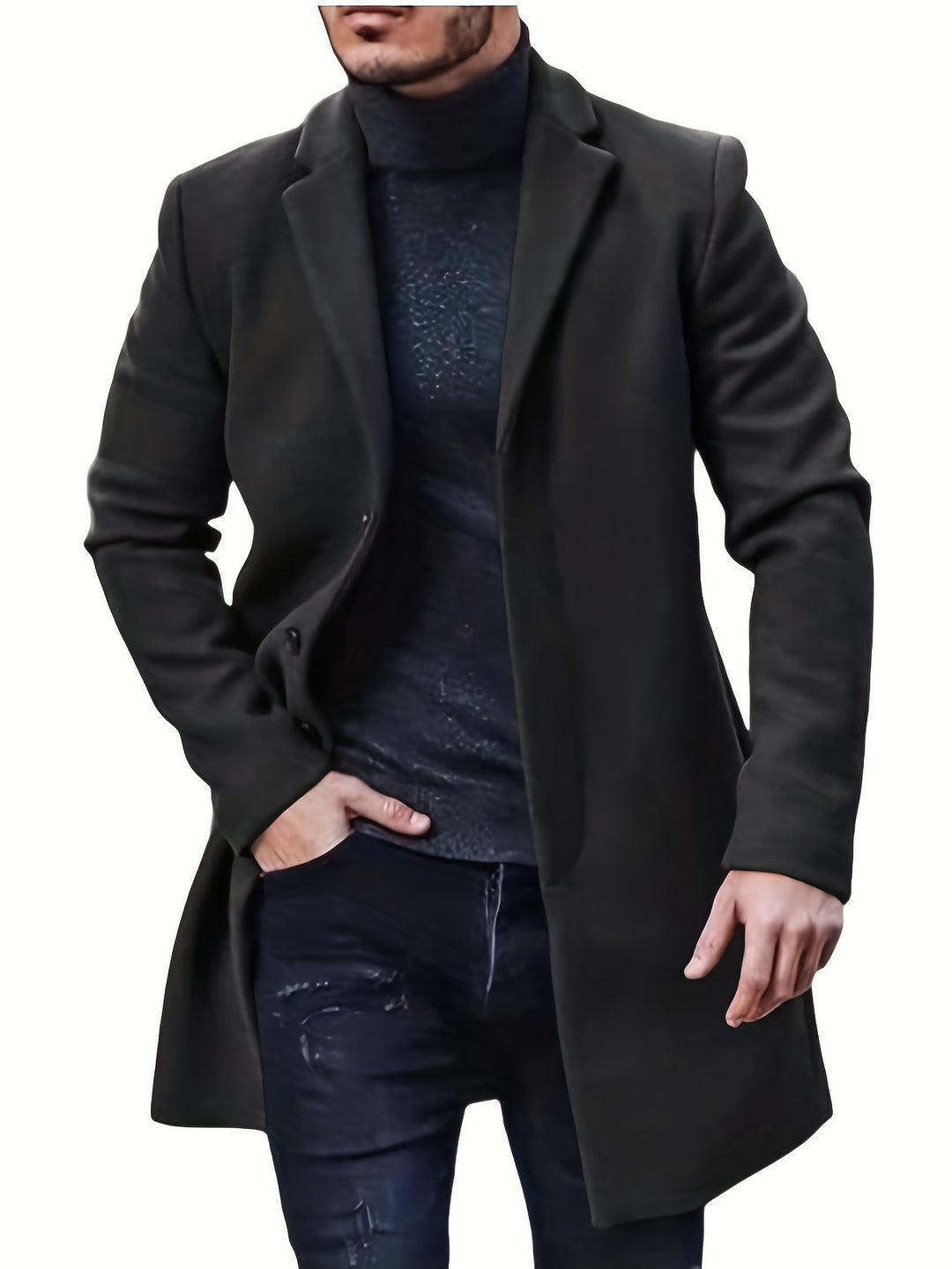 Herren Eleganter Langmantel mit zeitloser Silhouette EB