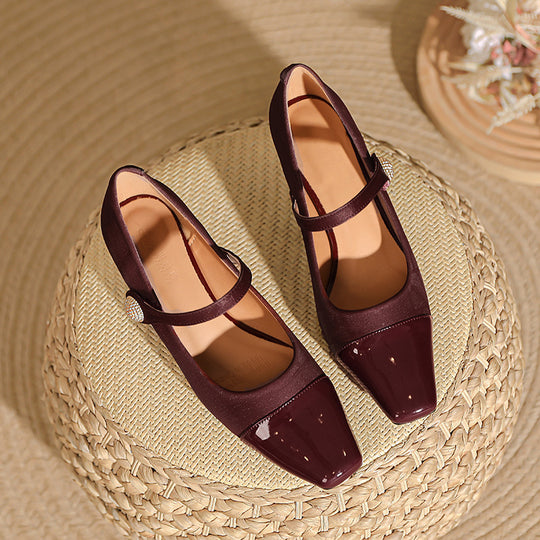 Damen elegante Mary Jane Pumps mit feinem Absatz und modischem Riemen EB
