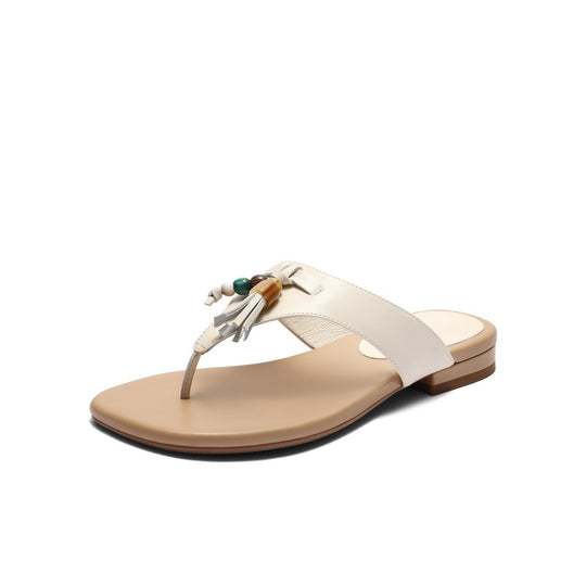 Damen Zehentrenner-Sandalen mit modischem Quastendetail und eleganter Riemenfront EB