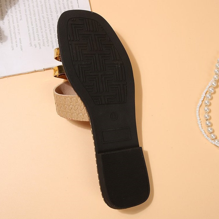 Damen Riemchen-Sandalen mit geflochtenem Design und funkelnden Akzenten EB
