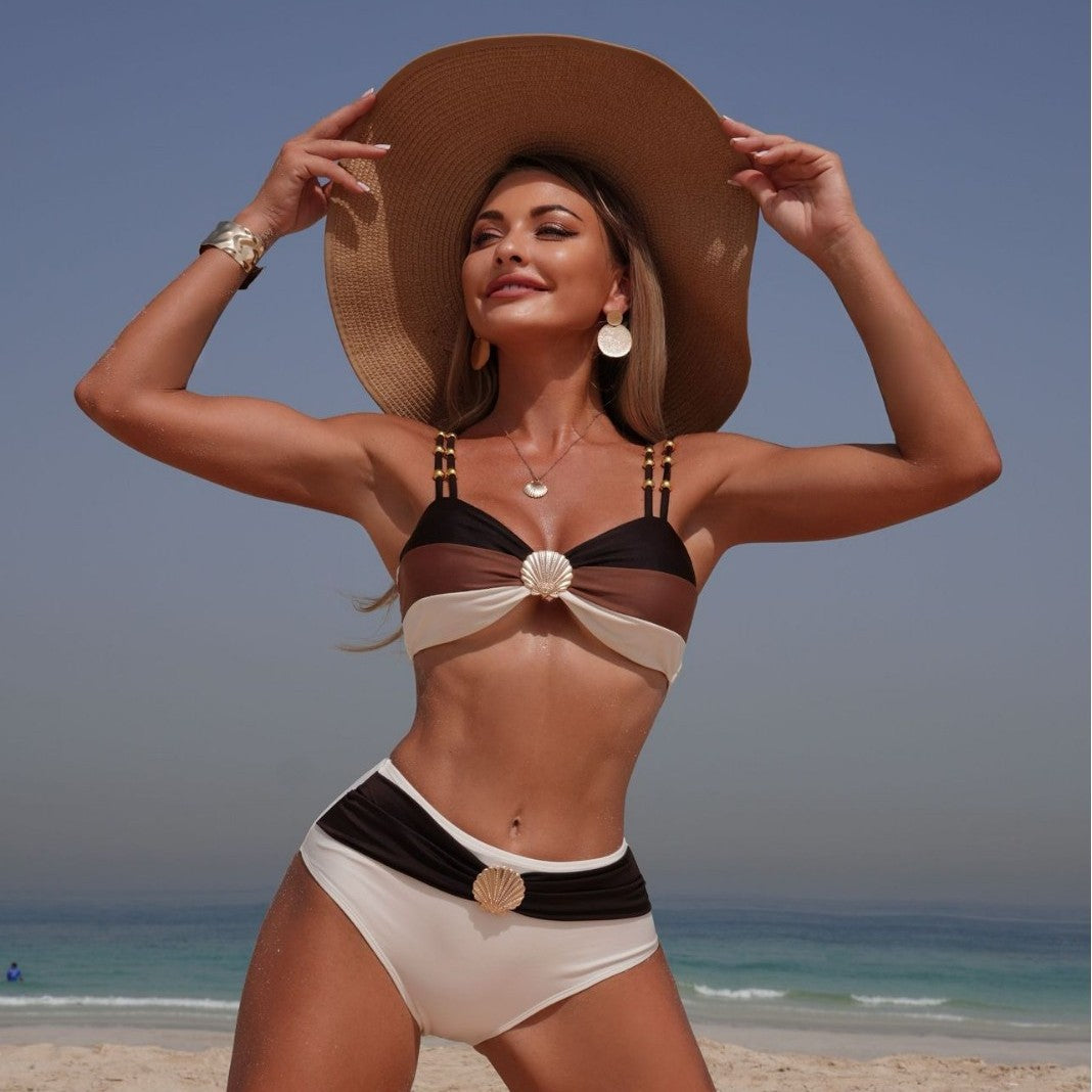 Damen Designer-Bikini mit dekorativen Trägern EB