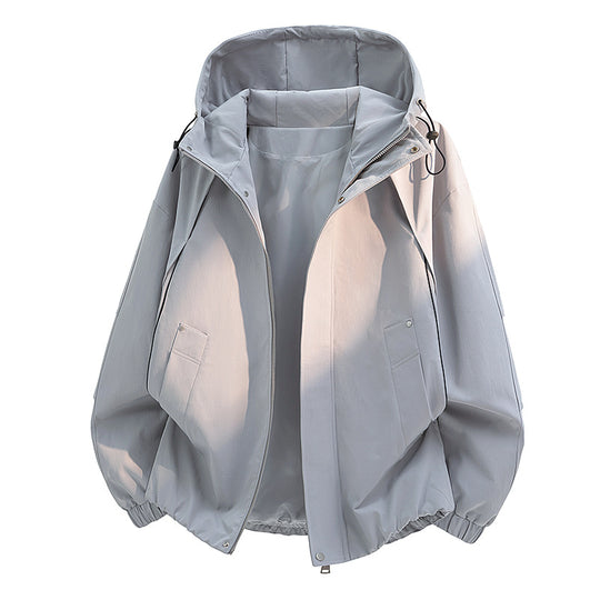 Unisex ultraleichter Softshell-Kapuzenblouson mit elastischen Bündchen und verdecktem Reißverschluss EB