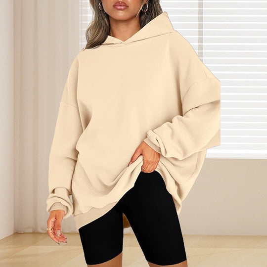 Damen Oversized Kapuzenpullover mit tiefen Schultern EB