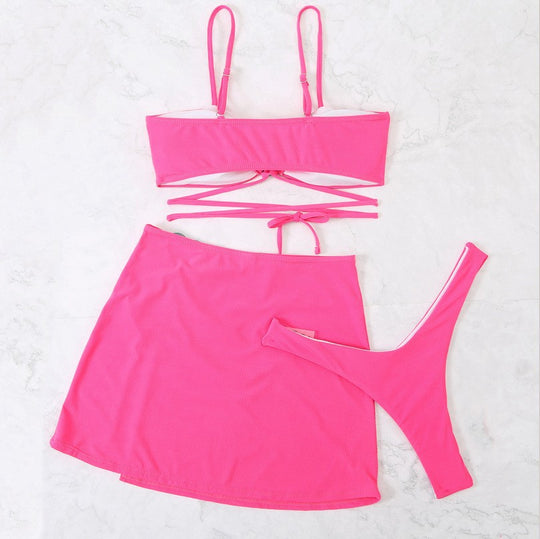 Damen Bikini-Set mit elegantem Knopf-Detail und hohem Beinausschnitt EB