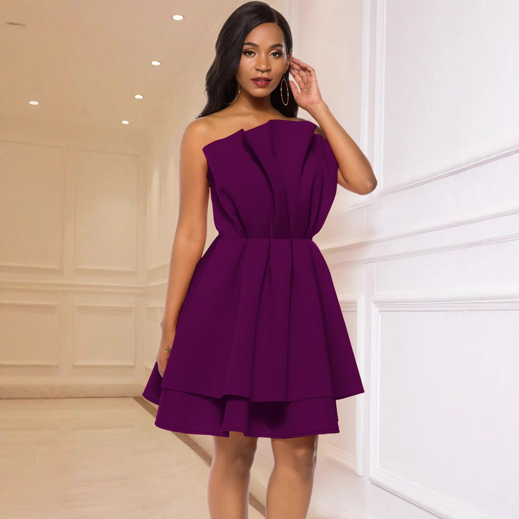 Damen Glamouröses Cocktailkleid mit voluminösen Rüschen EB