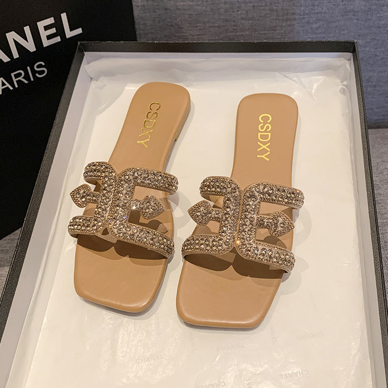 Damen Modische Riemchen-Sandalen mit funkelndem Strass-Detail und elegantem Design EB