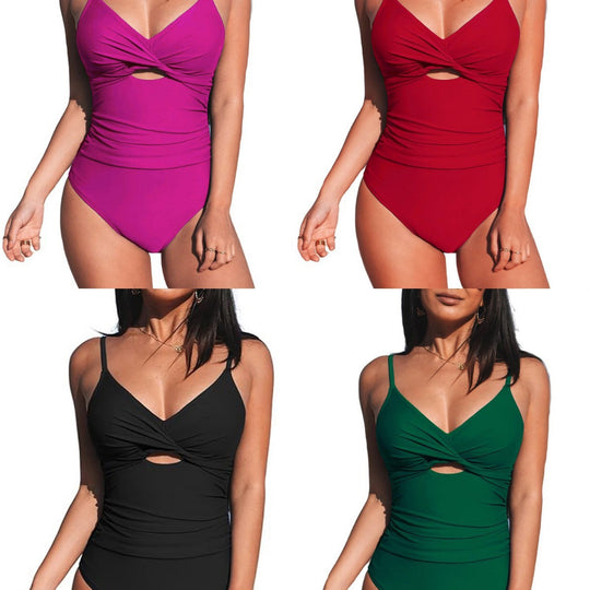Damen Eleganter Einteiler-Badeanzug mit modischem Cut-Out EB