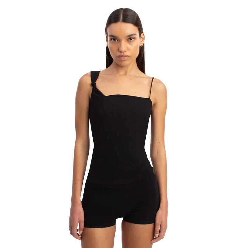 Damen lässiges Trägershirt mit knoten Detail EB