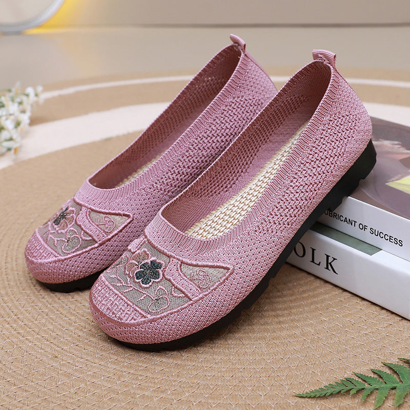 Damen Bequeme Ballerinas mit floralen Stickereien EB