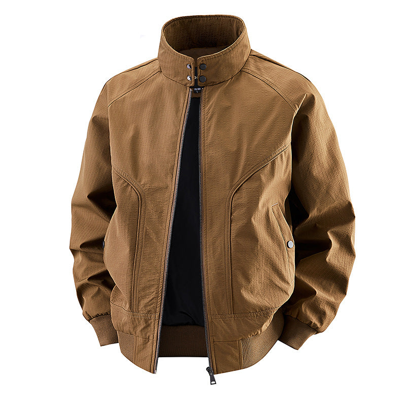 Men's  stretch canvas stand-collar utility bomber jacket EB