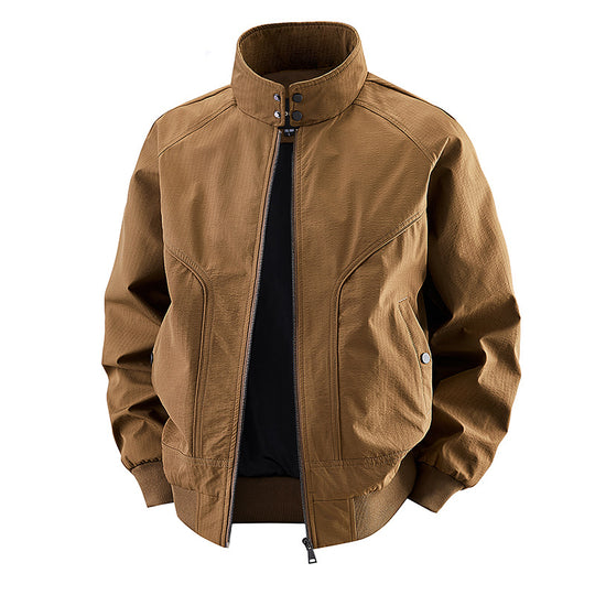 Men's  stretch canvas stand-collar utility bomber jacket EB
