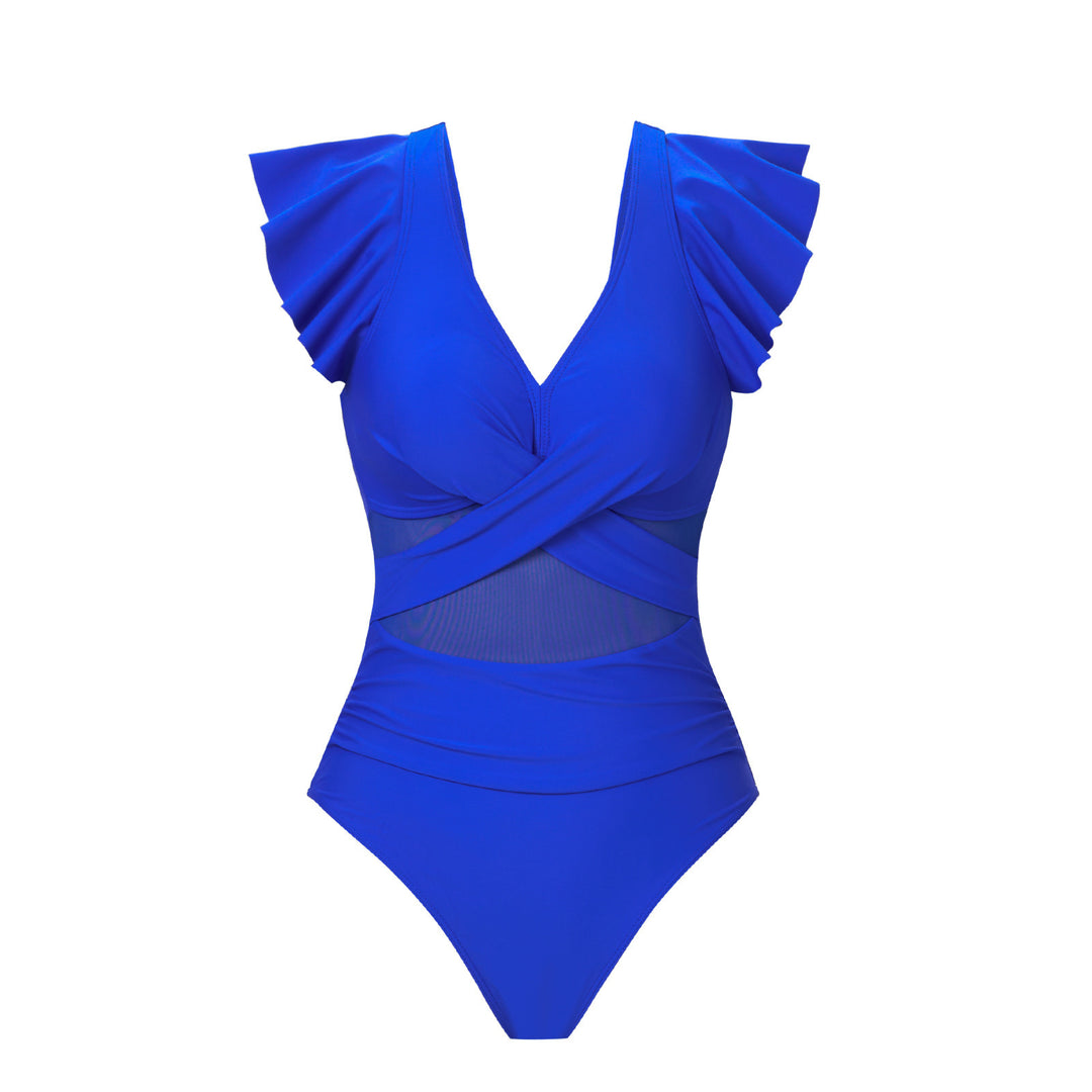 Damen Elegant geschnittener Einteiler mit Rüschendetails EB
