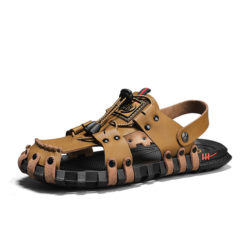 Herren Bequeme Leder-Sandalen mit innovativem Riemensystem EB