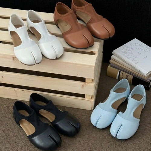 Damen Elegante und trendige Halbschuhe mit einzigartigem Zehen-Design EB