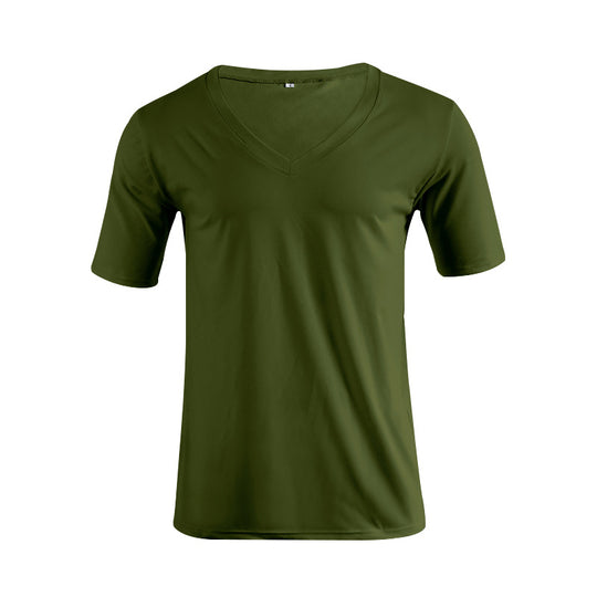 Herren nan V-Ausschnitt T‑Shirt aus feinem Jersey mit schmaler Silhouette und flachen Nähten EB
