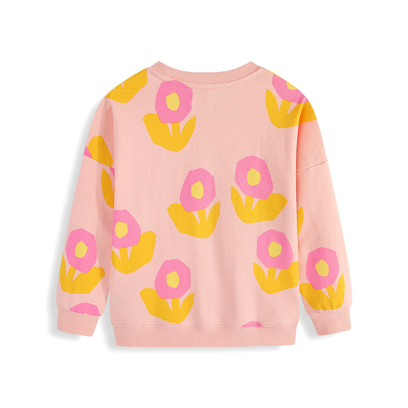 Mädchen Sweatshirt mit floralen Mustern EB