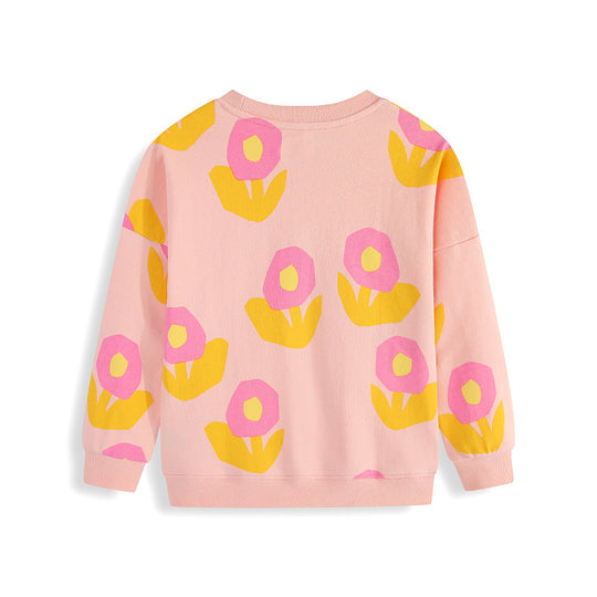 Mädchen Sweatshirt mit floralen Mustern EB