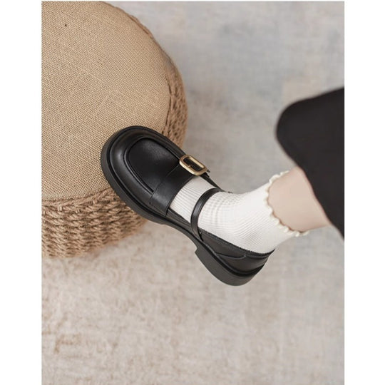 Damen elegante Mary Jane Schuhe mit modischem Schnallenakzent EB