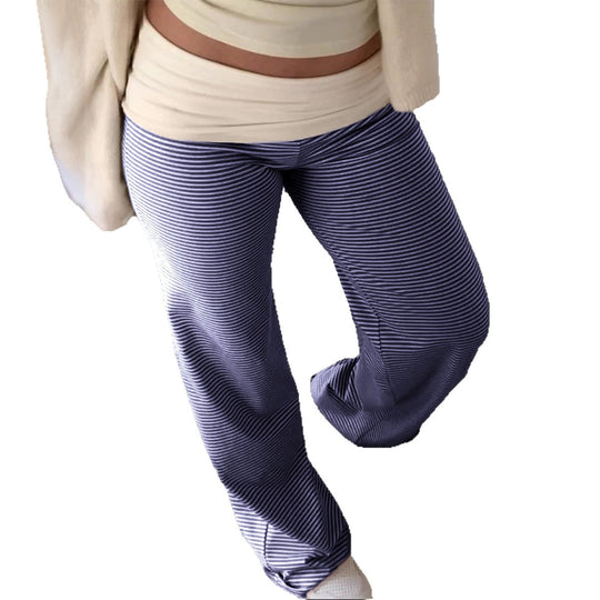 Damen nan weite Palazzo-Loungehose mit hohem Bund und elastischem Comfort-Stretch EB