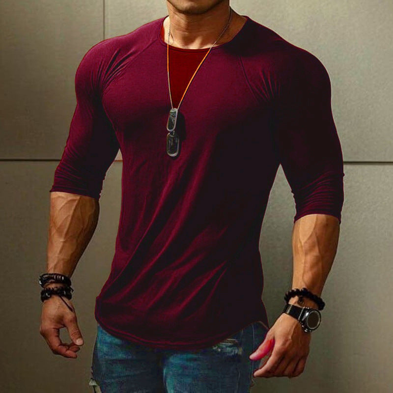 Herren körperbetontes Langarm-T-Shirt mit elastischem Tragekomfort EB