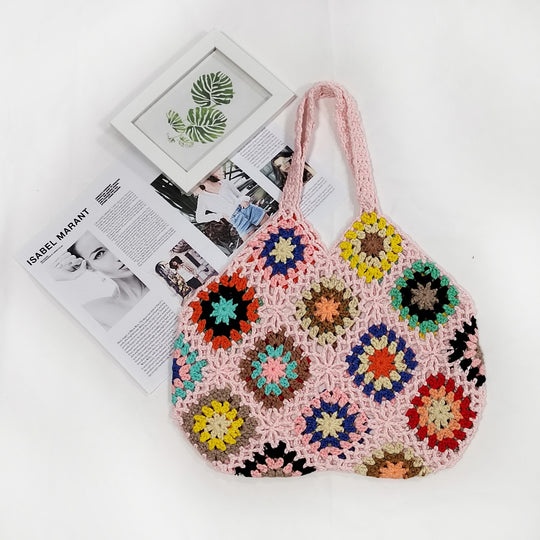 Damen Handgefertigte Häkel-Shopper-Tasche EB