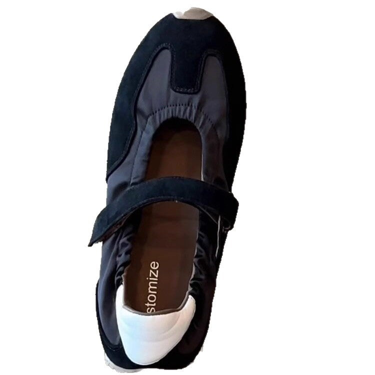 Damen modische Sneakers mit verstellbarem Klettverschluss und komfortabler Sohle EB