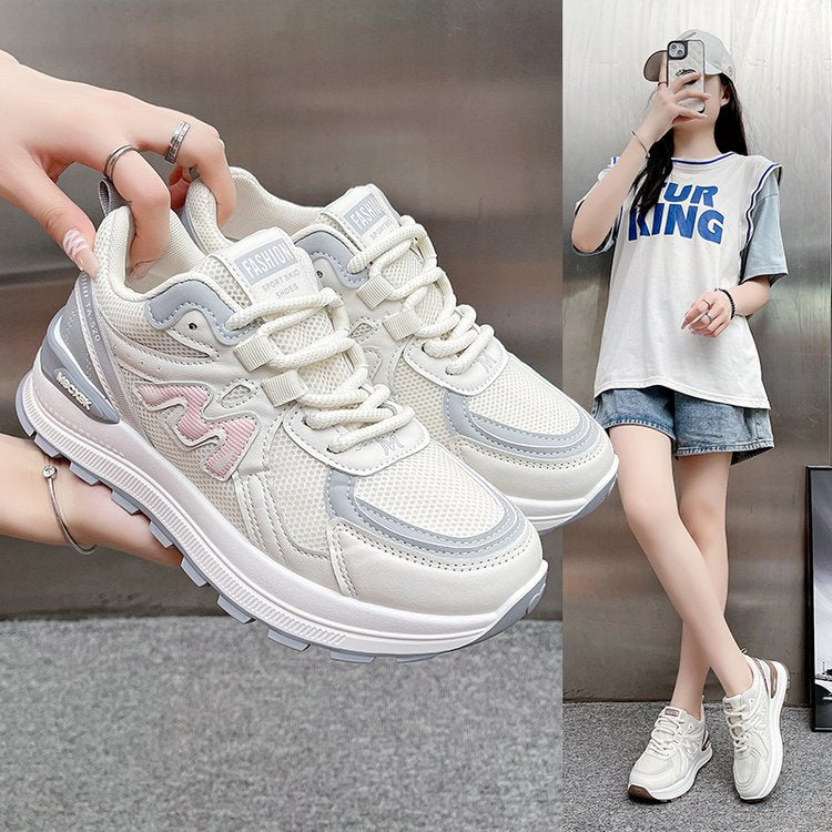 Damen sportive Sneakers mit atmungsaktivem Obermaterial und dämpfender Sohle EB