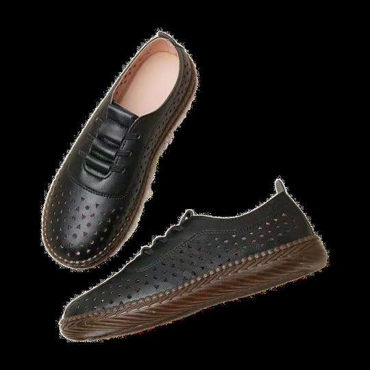 Damen atmungsaktive Sneaker mit modischem Lochdesign und rutschfester Sohle EB