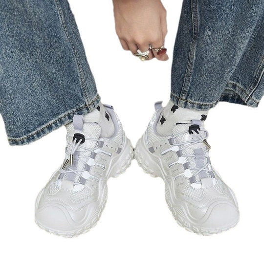 Damen Sportliche Chunky Sneakers mit atmungsaktiver Mesh-Oberfläche und robustem Profil EB