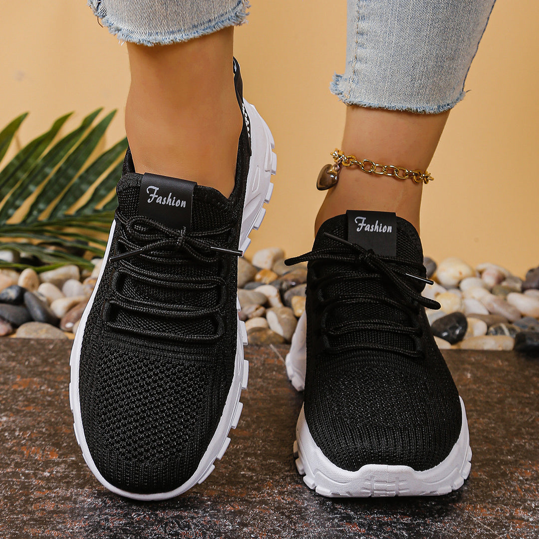 Damen Sportliche Mesh Sneakers mit dämpfender Sohle und atmungsaktiver Konstruktion EB